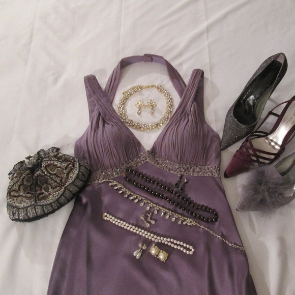 ANDRIANNA PAPELL 100% SILK EMBELLISHED DRESS – NWT - Picture 6 of 8